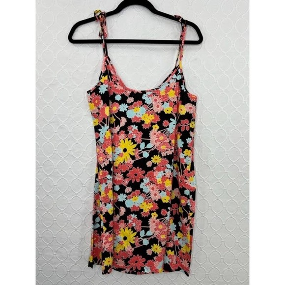 Modcloth Floral Paradise-Worthy Tie-Shoulder Shift Dress Resort Black NWT - Picture 5 of 5